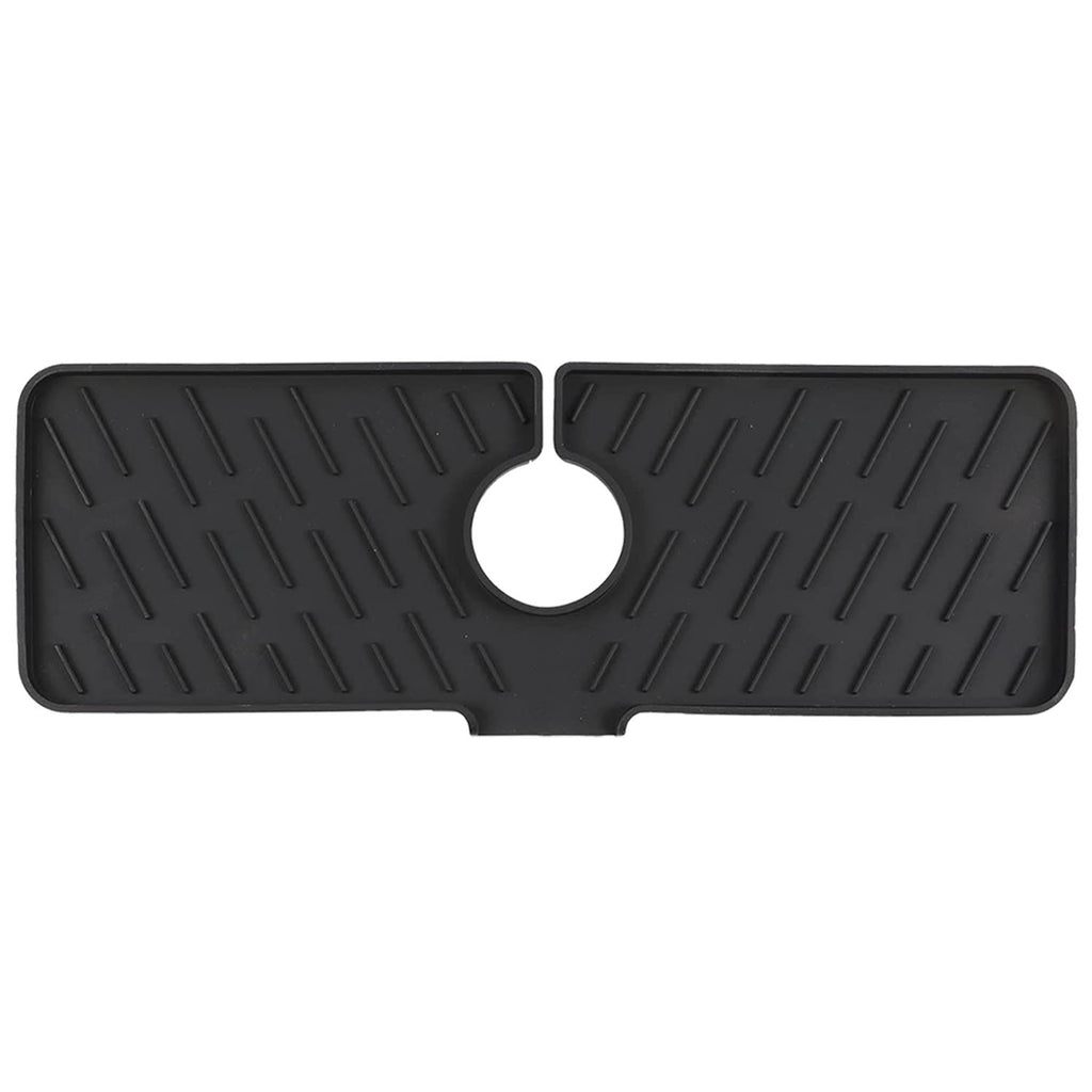 Black-Grey Color Options -- 1Pc Silicone Faucet Mat Kitchen Sink Splash Guard Drain Mat Drying Pad Kitchen Mat Bathroom Drip Catcher