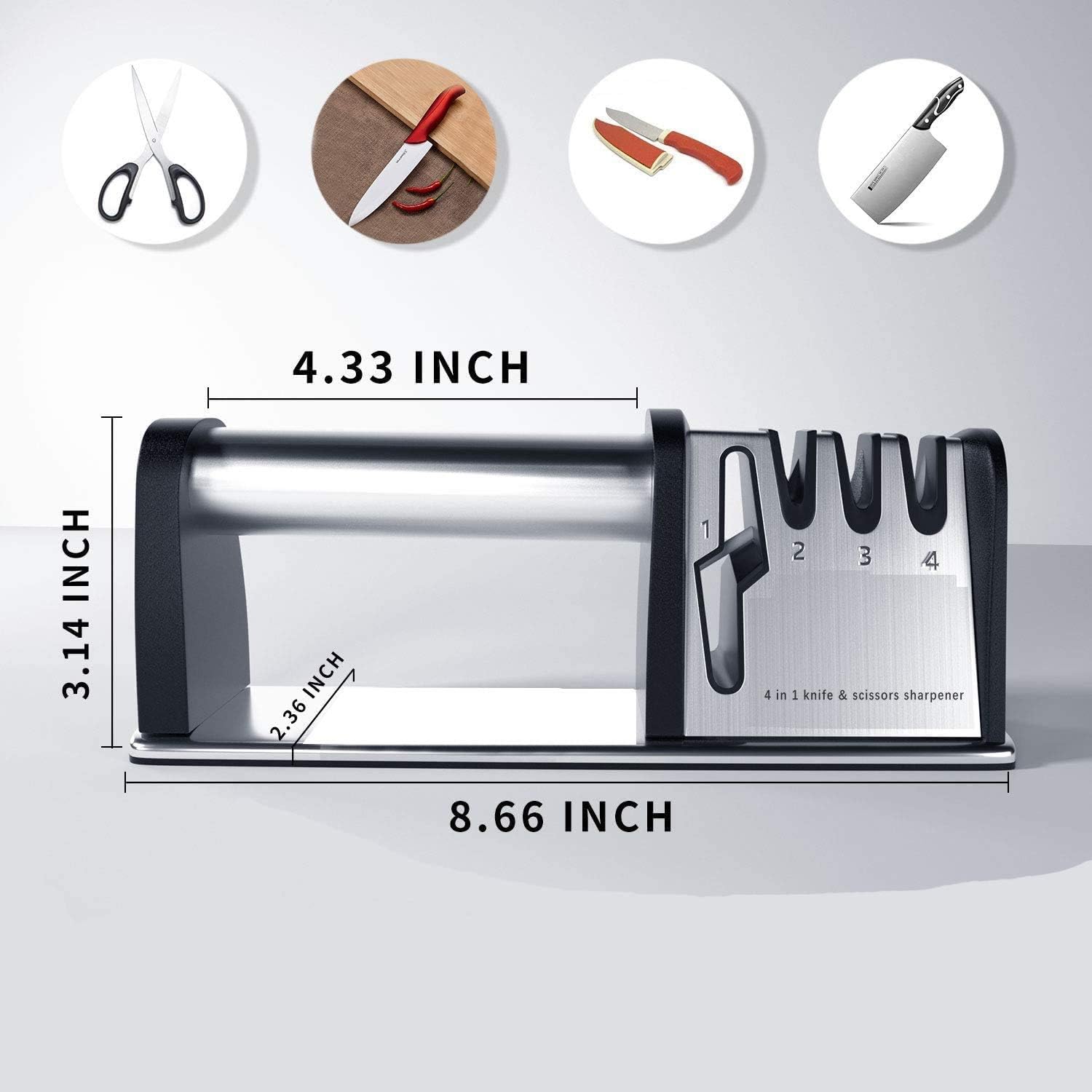 1pcs 4-in-1 Kitchen Blade And Scissor Sharpening Tool