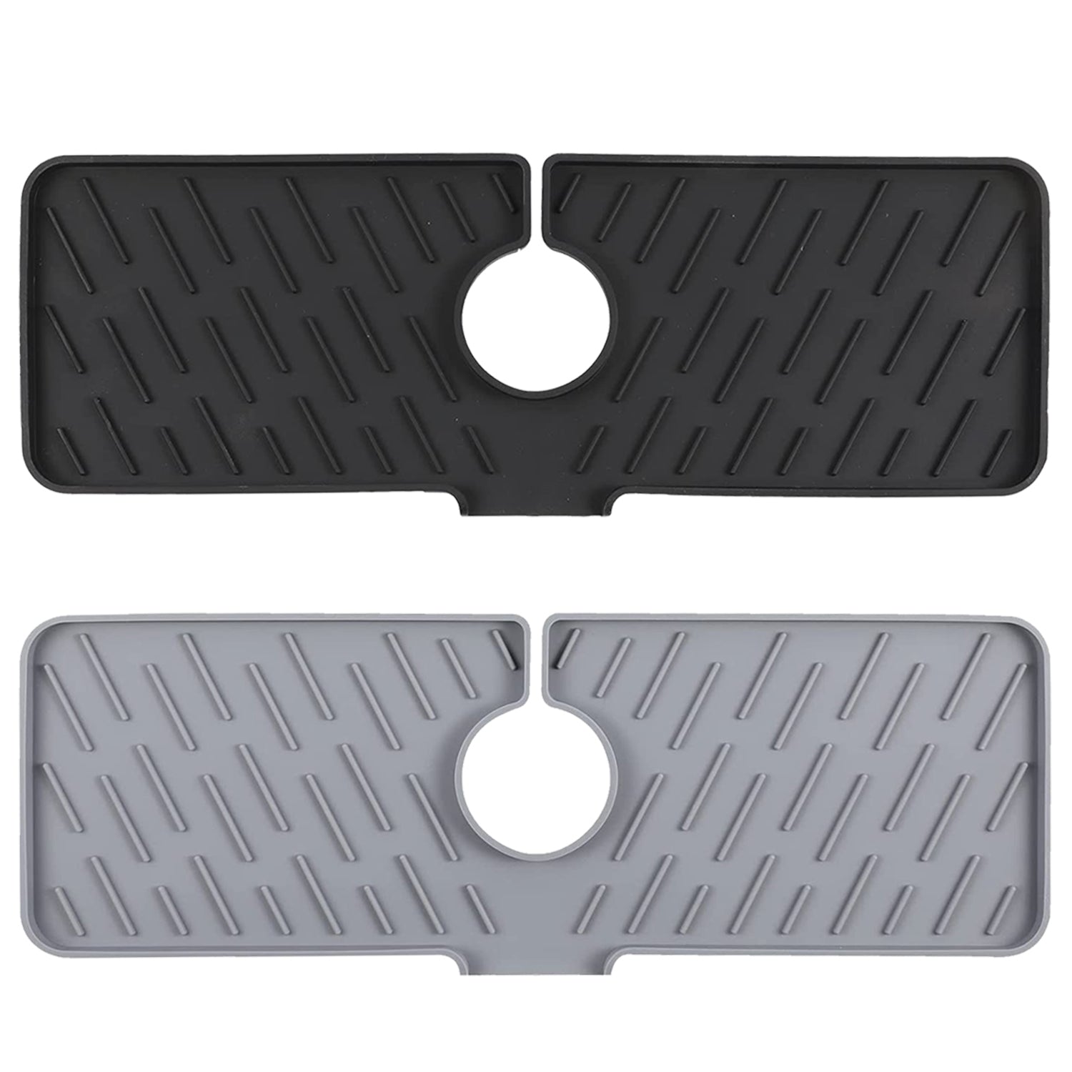 Black-Grey Color Options -- 1Pc Silicone Faucet Mat Kitchen Sink Splash Guard Drain Mat Drying Pad Kitchen Mat Bathroom Drip Catcher