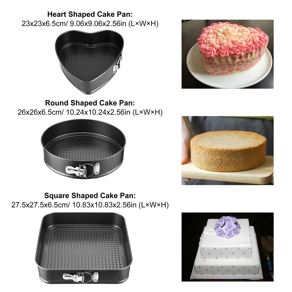 3Pcs Per Set Non-stick Springform Cake Pan Leakproof 9in 10in 11in Bakeware Pan With Removable Bottom