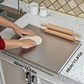 Stainless Steel Cutting Board With Lip For Kitchen Chopping Boards For Countertop Large Metal Cutting Board Over Sink Suitable For Meat Fruits Vegetables Bread Noodle And Pizza Bamboo Knives