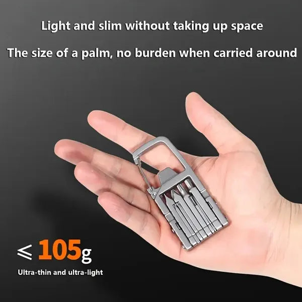 13 In 1 Multi-function Gadgets Stainless Steel Combination Tools, Mobile Phone Holder, Folding Outdoor, Bottle Opener, Screwdriver, Hiking Buckle, Knife